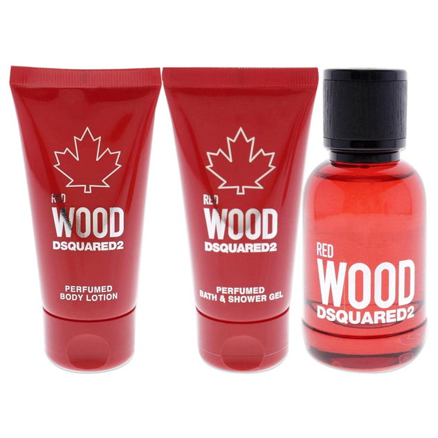 Red Wood 3 Piece Gift Set